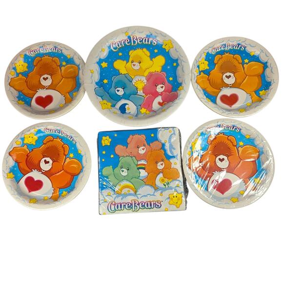DesignWare Care Bears Party Plates 40ct 7in 9in + 16ct Napkins New Made in USA - Picture 1 of 5